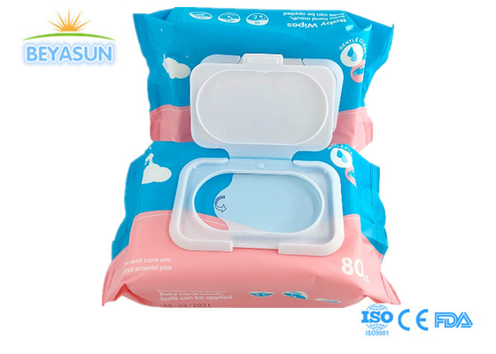 Einweg-Gehilfen Eco Baby Wasser Nasse Tücher Reinigung Soft Care 80PCS Taschen OEM