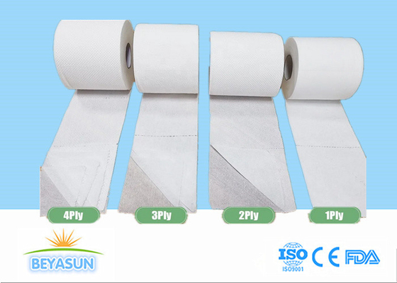 Anpassbares 2 / 3 / 4 -fach weißes, starkes und absorbierbares Toilettenpapier für Bad / Hotel / Zuhause